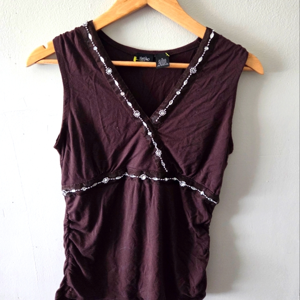 Mossimo Supply Co. Purple Ruched Wrap Tank Top